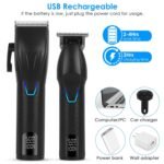 Men Electric Barber Clipper Hair Cutting Combo Set T Outliner Shaver Trimmers - Image 7