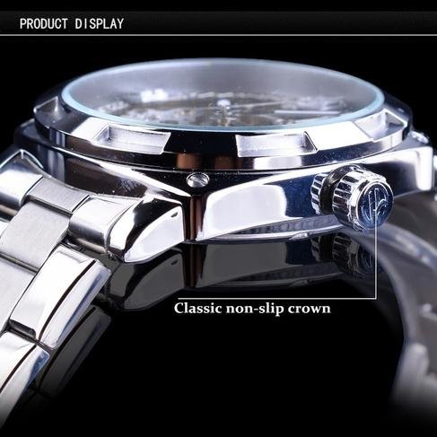 Men Luxury Skeleton Automatic Winding Mechanical Watch - Image 12
