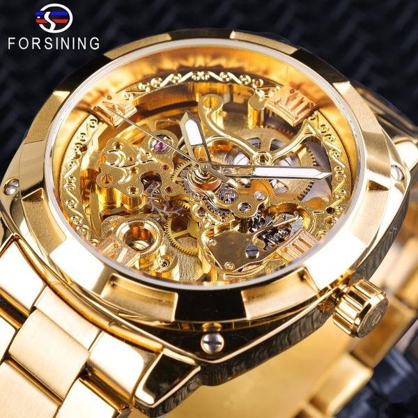 Men Luxury Skeleton Automatic Winding Mechanical Watch - Image 2