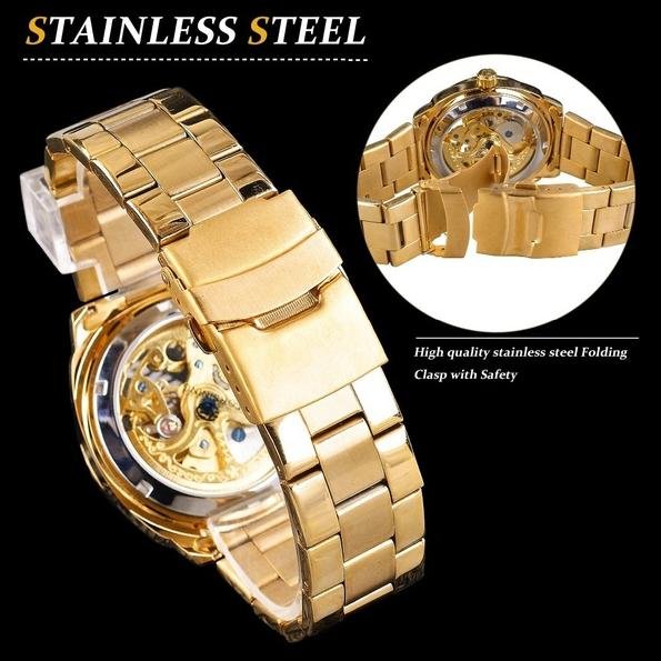 Men Luxury Skeleton Automatic Winding Mechanical Watch - Image 7