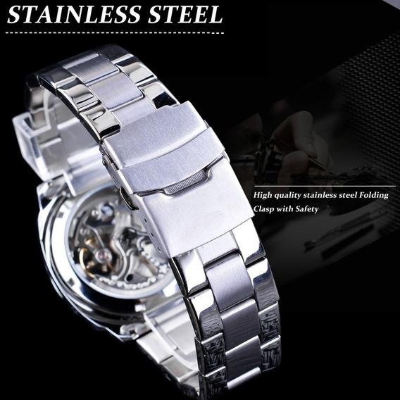 Men Luxury Skeleton Automatic Winding Mechanical Watch - Image 15