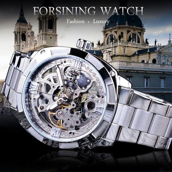 Men Luxury Skeleton Automatic Winding Mechanical Watch - Image 18