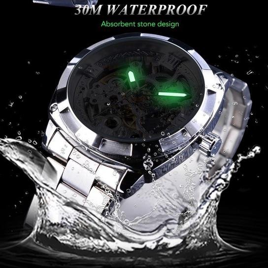 Men Luxury Skeleton Automatic Winding Mechanical Watch - Image 16