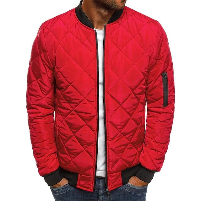 Men's Bomber Quilted Diamond Padded Jacket - Image 4