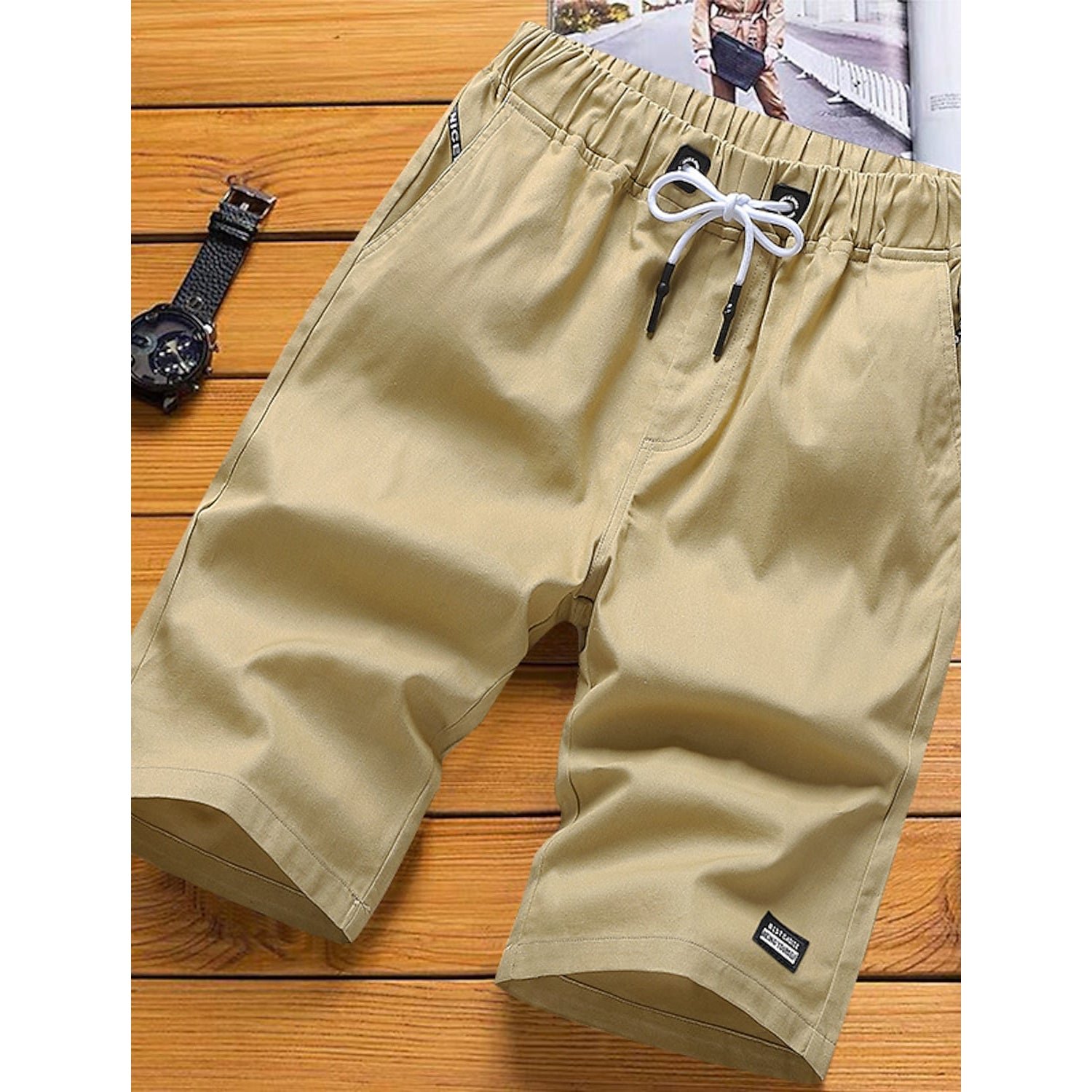 Men's Drawstring Knee Sweatpants - Image 3