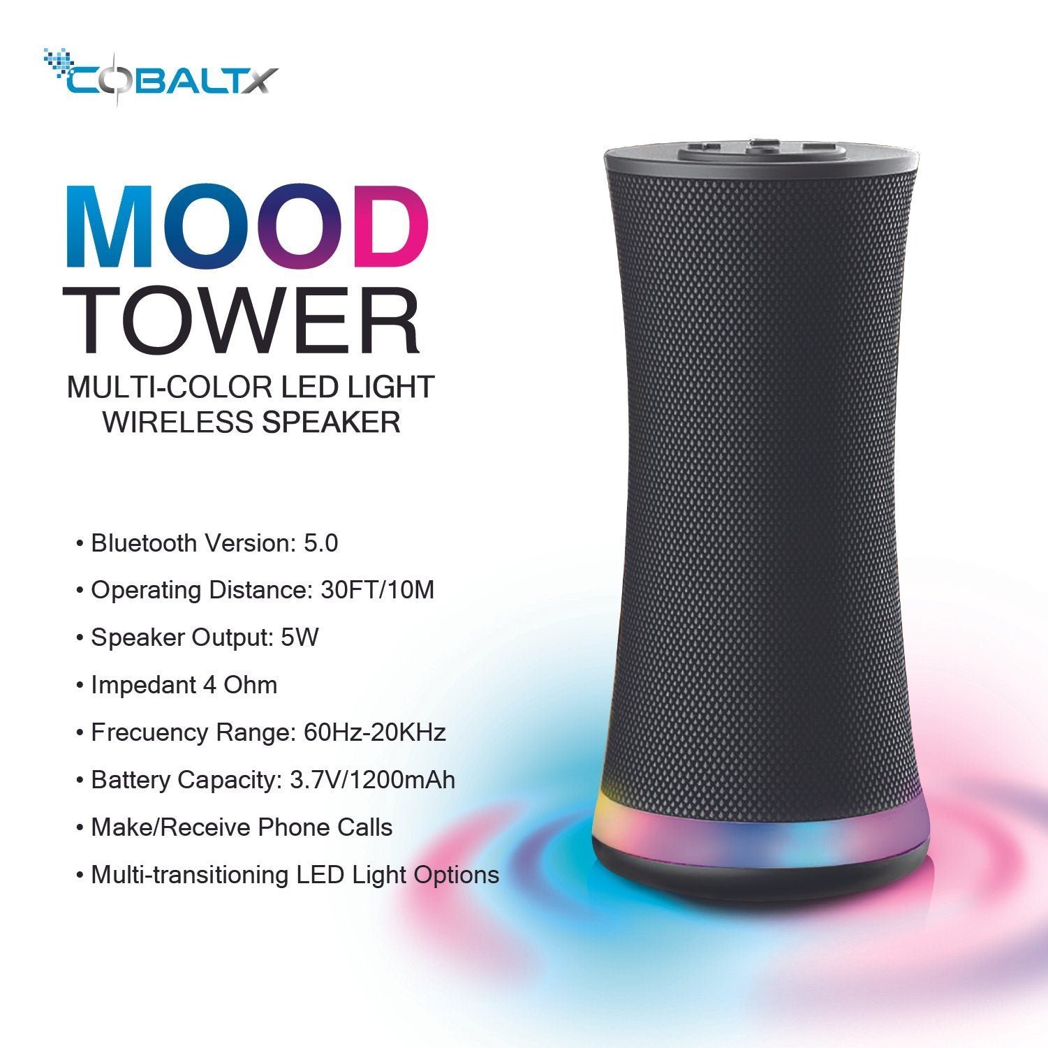 Mood Tower Multi-Color LED Light Wireless Speaker - Image 4