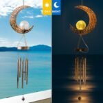 Moon Crackle Glass Ball Wind Chimes Solar Wind Chimes - Image 3