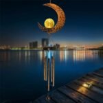 Moon Crackle Glass Ball Wind Chimes Solar Wind Chimes - Image 4