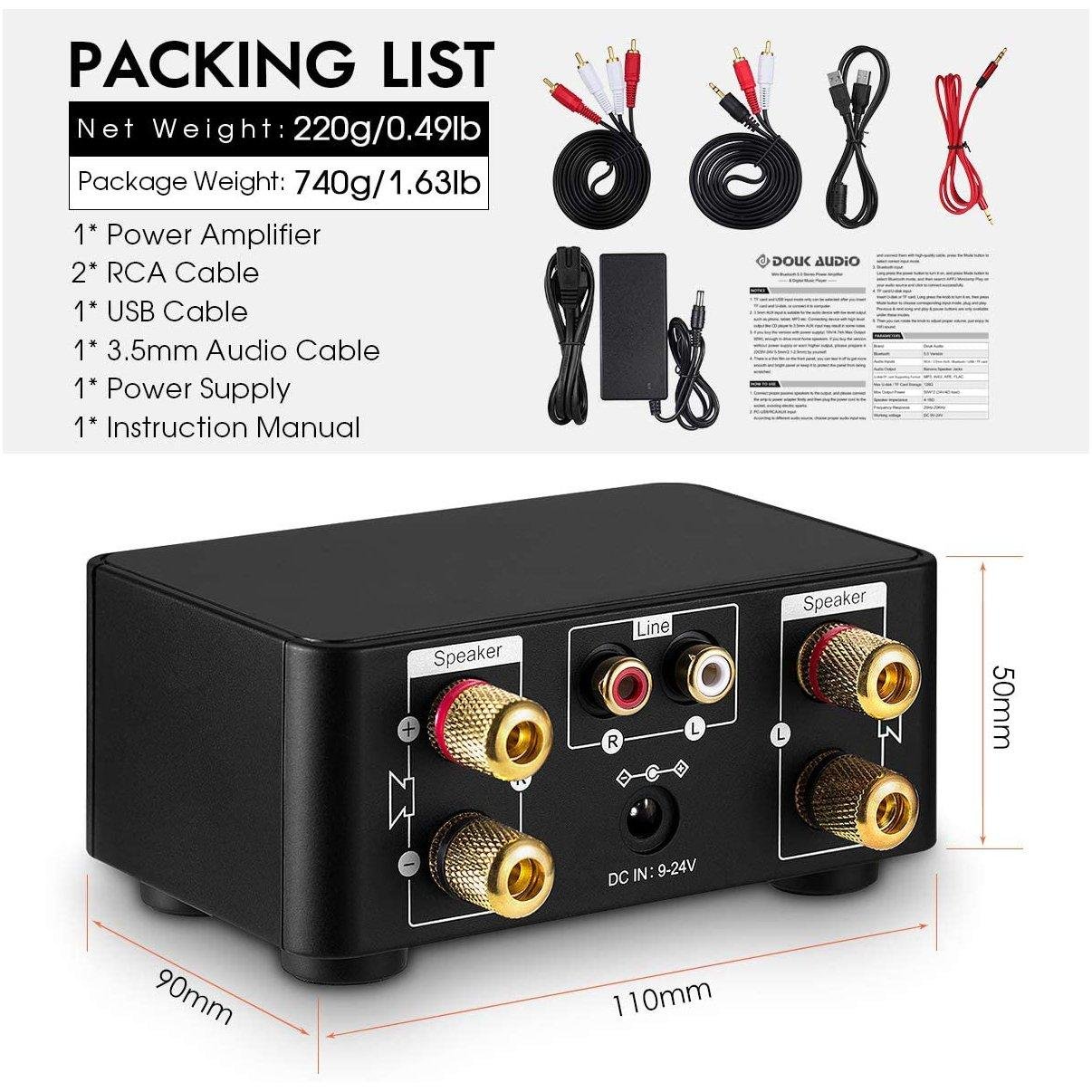 Nobsound 100W Mini Bluetooth 5.0 Power Amplifier - Image 6