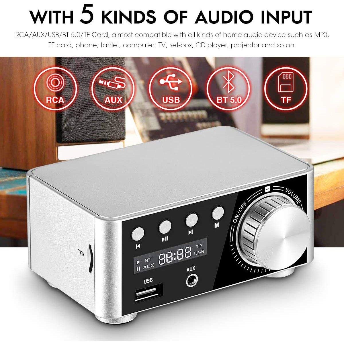 Nobsound 100W Mini Bluetooth 5.0 Power Amplifier - Image 11