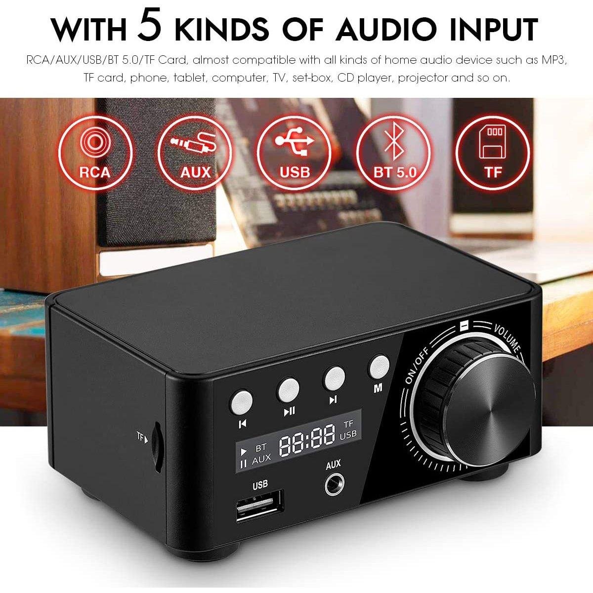 Nobsound 100W Mini Bluetooth 5.0 Power Amplifier - Image 3