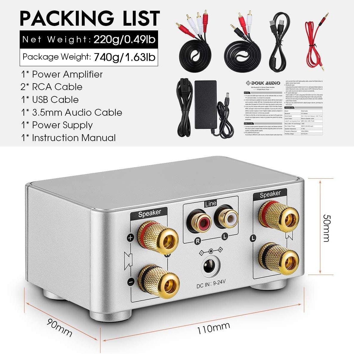 Nobsound 100W Mini Bluetooth 5.0 Power Amplifier - Image 14