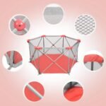 Odoland Safety Portable Playpen Infants Toddler Fence - Image 5