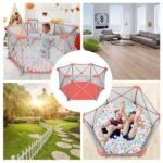 Odoland Safety Portable Playpen Infants Toddler Fence - Image 8