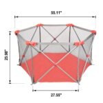 Odoland Safety Portable Playpen Infants Toddler Fence - Image 3