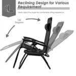 Outdoor Folding Zero Gravity Reclining Lounge Chair - Image 11