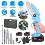 Portable Handheld Cordless Small Chain Saw Battery Powered with 2Pcs 2200mAh Rechargeable Batteries 4in/6in Chains for Pruning Trees Wood Cutting - Image 4