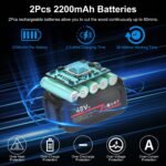 Portable Handheld Cordless Small Chain Saw Battery Powered with 2Pcs 2200mAh Rechargeable Batteries 4in/6in Chains for Pruning Trees Wood Cutting - Image 11