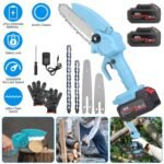 Portable Handheld Cordless Small Chain Saw Battery Powered with 2Pcs 2200mAh Rechargeable Batteries 4in/6in Chains for Pruning Trees Wood Cutting - Image 8