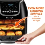 Freidora de aire PowerXL Vortex Air Fryer Pro Plus con capacidad de 10 cuartos, color negro, 1700 vatios (negro) - Image 8