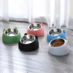 Premium Stainless Steel Cat & Dog Bowls - Non Slip Base for Food & Water