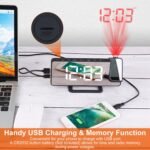 Projection Alarm Clock LED Digital Alarm Clock with Dual Alarms Snooze - Image 9