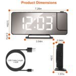 Projection Alarm Clock LED Digital Alarm Clock with Dual Alarms Snooze - Image 8