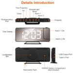 Projection Alarm Clock LED Digital Alarm Clock with Dual Alarms Snooze - Image 7