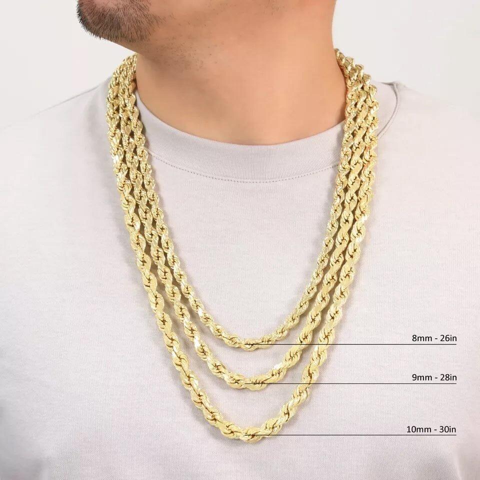 Rope Chain in Yellow Gold - 4mm - Image 6