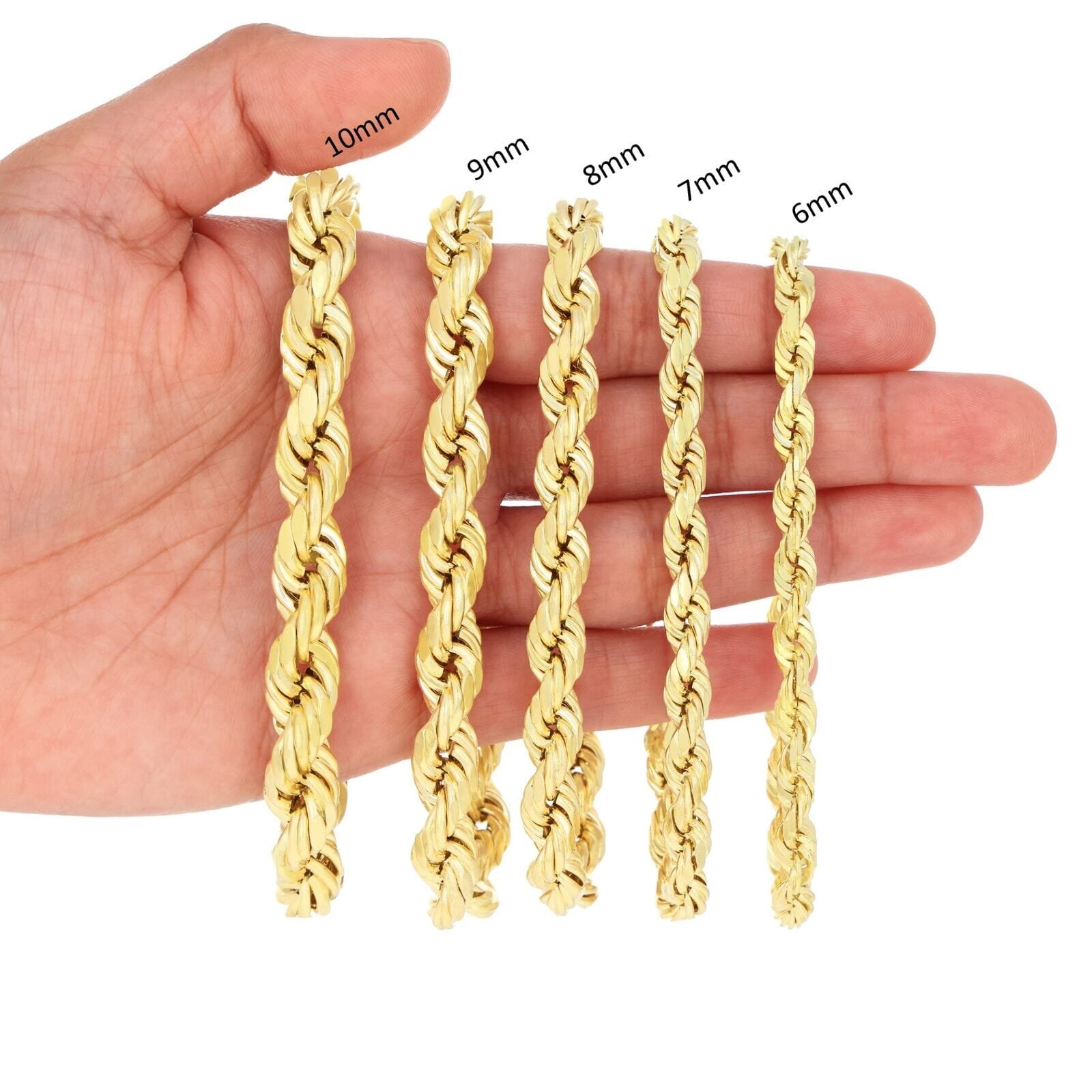 Rope Chain in Yellow Gold - 7mm