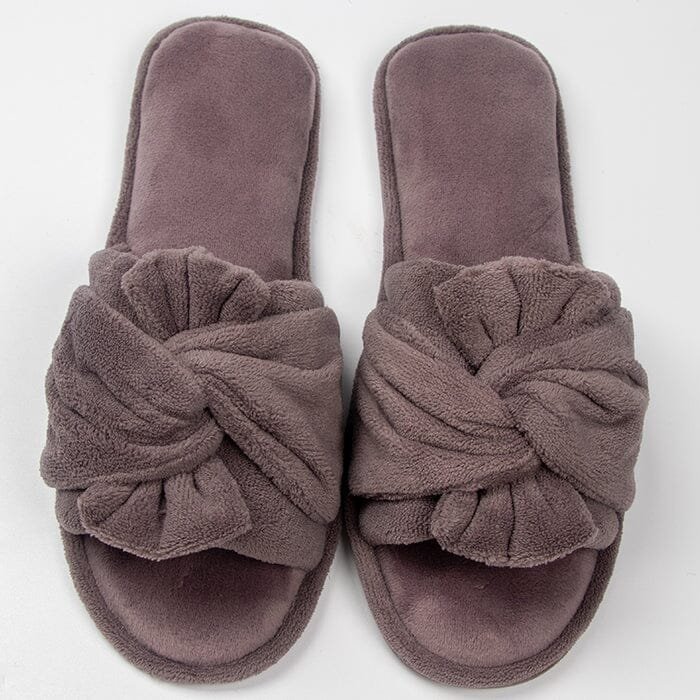 Roxoni Women's Indoor Twist Ribbon Plus Open Toe House Slippers - Image 12