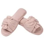 Roxoni Women's Indoor Twist Ribbon Plus Open Toe House Slippers - Image 5