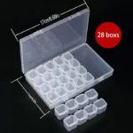 Small 28 Grids Diamond Box Clear Plastic Jewelry Craft Storage Container - Image 8
