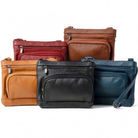 Super Soft Leather Wide Crossbody Bag