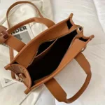 Trendy Leather Tote Bag Small Personalized Top Handle Crossbody Handbags - Image 11