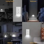 US Wall Outlet Cover Wall Plate with 3-LED Dusk To Down Sensor Night Lights - Image 17