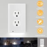 US Wall Outlet Cover Wall Plate with 3-LED Dusk To Down Sensor Night Lights - Image 16