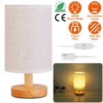 Warm White Nightstand Lamp USB Plug Modern Lantern - Image 4