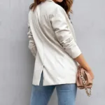 Women's Blazer Warm Breathable Outdoor Office Street Pocket Single Breasted Turndown - Image 18