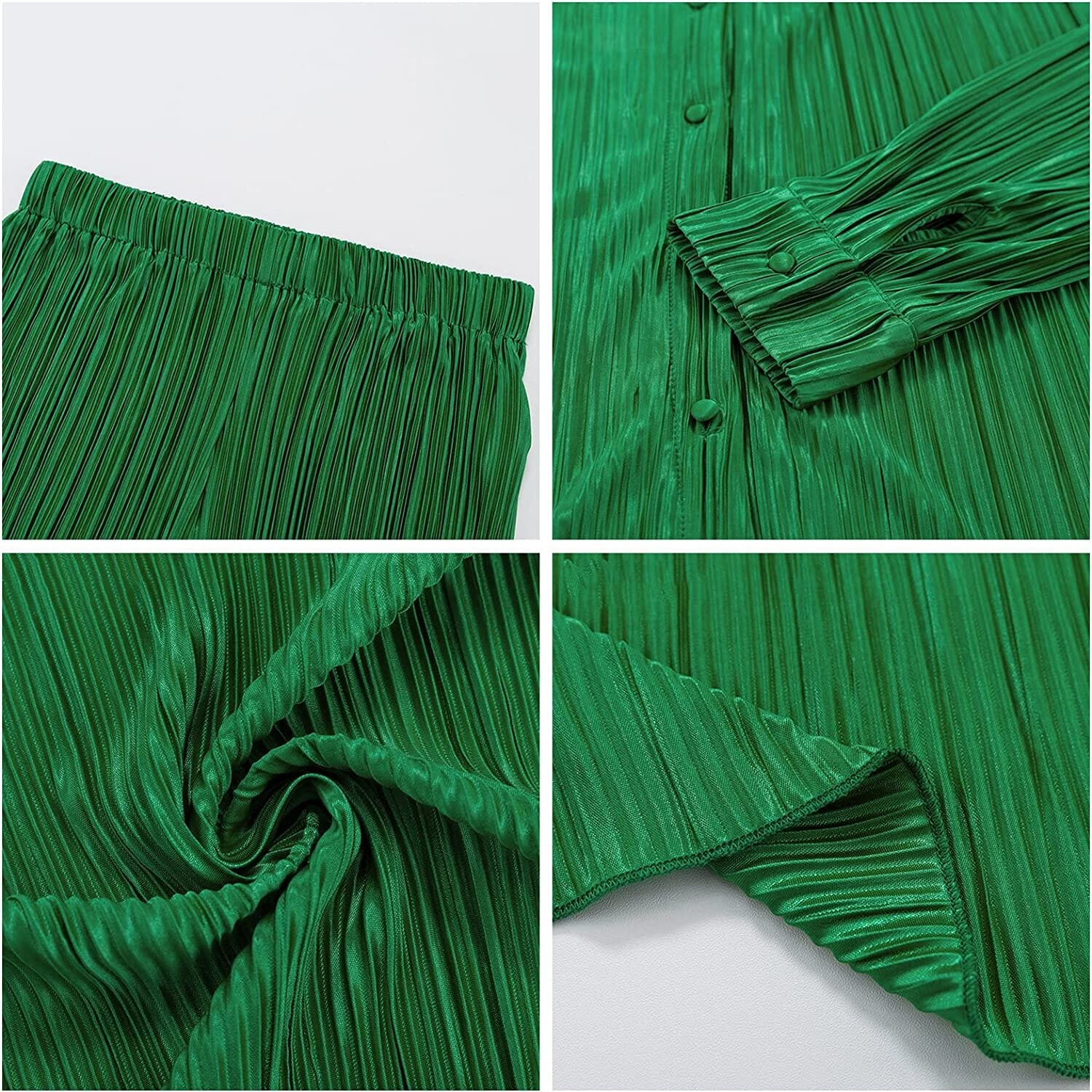 Women's Casual Long Sleeve Button Blouse Top Wide Leg Loose Streetwear Loungewear - Image 21