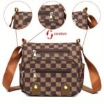 Women's Multi Pocket Plaid Pattern Crossbody Bag - Image 3