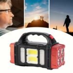 Rechargeable Solar Camping LED Flashlight - Portable Multifunctional Outdoor Light for Hiking, Camping, Emergency, and Home Use - Durable, Water-Resistant, and Energy-Saving - Image 8