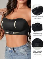 Women's Lingerie and Everyday Underwear,Wireless Comfort Bandeau Bra - Soft, Seamless, Strapless, Non-Padded, Front Buckle Closure - Image 8