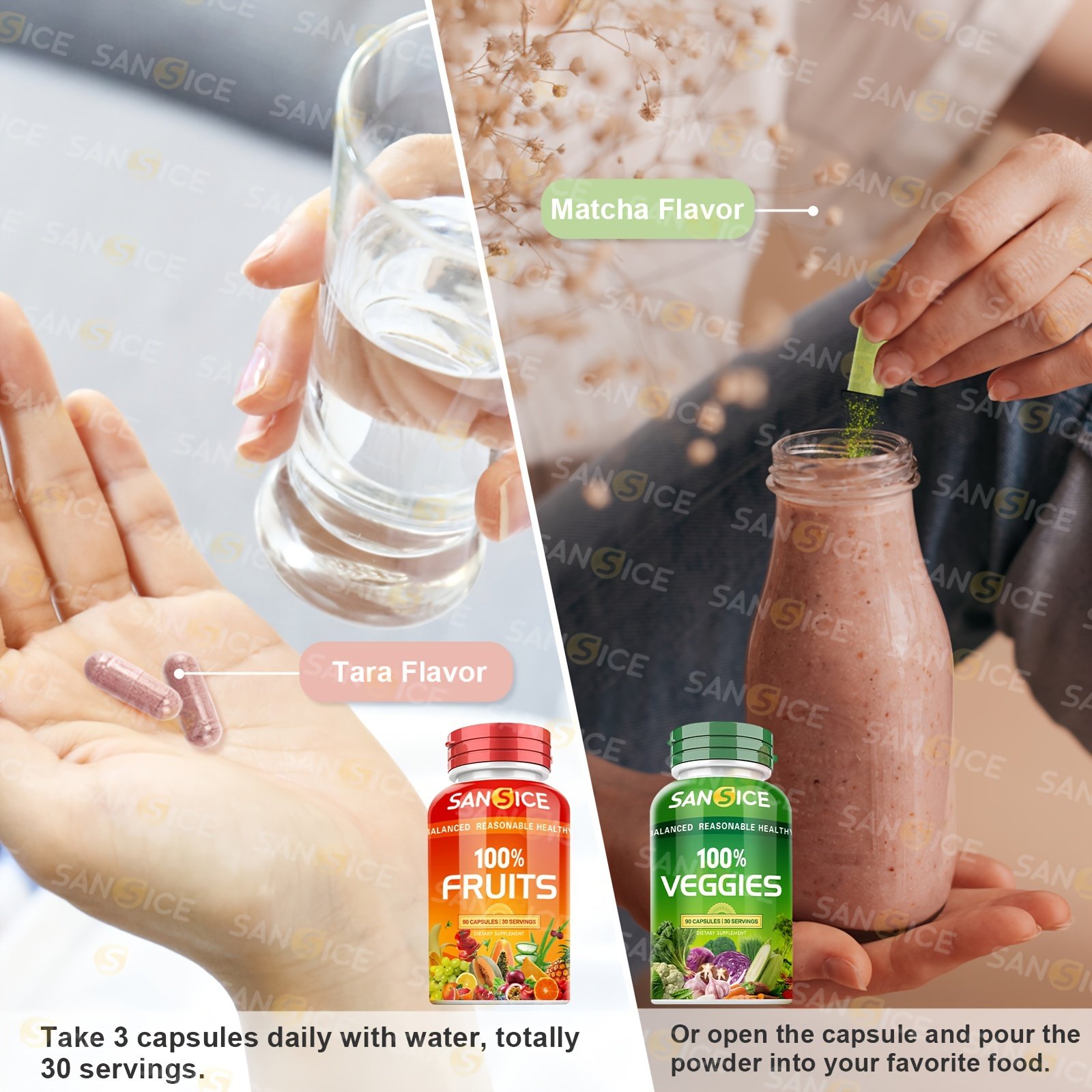 SANSICE, 2bottles, Fruits And Veggies Supplement,Whole Super Fruit And Vegetable Supplements & Vitamin - Image 10