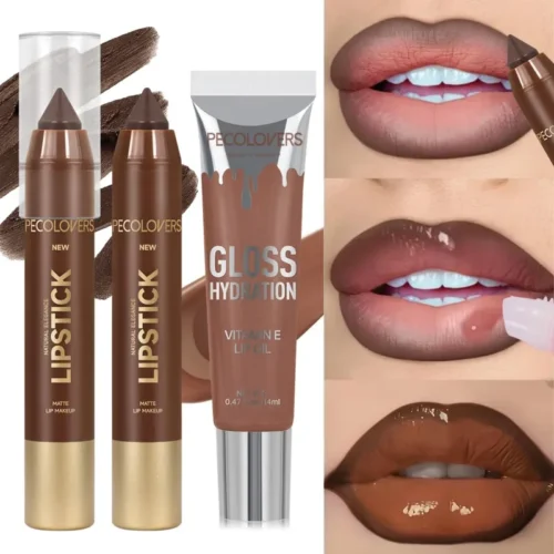 Lipstick Suit, Lip Liner with Lip Gloss, Depicts The Outline of The Lips, Naturally Moisturizes The Lips, and Lip Cosmetics