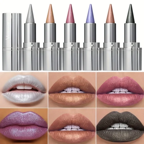 Metallic Lipstick Longlasting Glitter Lip Glaze Waterproof Moisturize Red Luminous liptint Shimmer Shiny Lipgloss Makeup